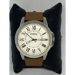 Fossil FS4734 Men's Brown Leather Analog Dial Quartz Genuine Wrist Watch XR810